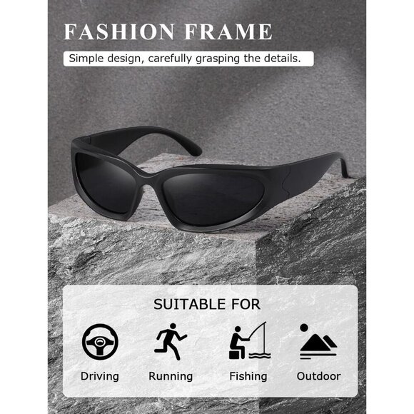 Wrap Around Polarized Sunglasses Women Men UV400 Fitness Sun Glasses Sports